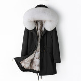 Haining Fur Coat Women's Winter New Style Style Style Overcoming Female Fox Fur Inner Liner Detachable Youth Coat