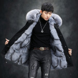 Haining Winter Fact Overcomes Male Detachable Fox Fur Inner Liner Nick Cloth Fur Coat Male Fur One Piece