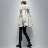 Pai Overcomes Women's New Popular Rex Rabbit Hair Inner Liner Detachable Mid length Fur Coat Winter Little Man