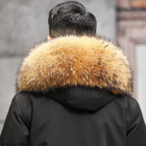 Parka men's winter otter rabbit fur inner liner detachable coat fur one piece men's fur coat medium length