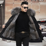 Haining Pai Overcomes Men's Winter Style Whole Mink Mink Fur Inner Liner Middle and Young Men's Nick Coat Coat Coat Coat Detachable