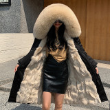 Haining Pai Overcomes Women's Winter New Fox Fur Grass Inner Tank Parker Coat Detachable Mid length Coat