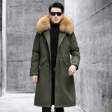 Pai Overcomes Men's Mink Fur, Mink Fur, and Inner Tank Nick Suit New Leather and Fur Integrated Men's Mid length Fur Coat