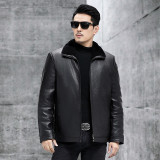 Winter Haining fur integrated inner liner for men's top layer cowhide leather coat jacket, thickened new style