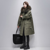 Pai Overcomes Popular Winter Rex Rabbit Fur Inner Gall Fox Fur Collar Fur Korean Version Loose Coat for Young Women