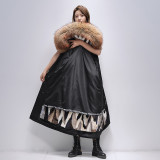 Haining Winter Mink Fur Inner Gall Long Mink Skin Coat Women's Whole Mink New Parker Fur Coat