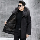 Pai Overcomes Men's Winter New Green Root Mink Mink Fur Inner Tank Detachable Mink Coat Fur Coat Men's