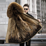 Haining Winter Pie Overcomes Men's Coat Fox Fur Inner Liner Detachable Fur Coat Men's Fur One Piece