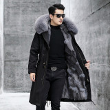 Pai Overcoming Men's Winter Fox Fur Inner Tank Men's Fur Coat Medium Long Detachable Fur Integrated Men's