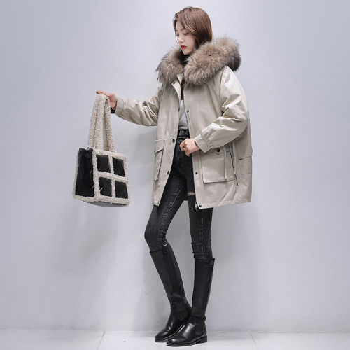 Haining Pai Overcomes Women's New Winter Youth Fur Coat Rex Rabbit Hair Inner Liner Detachable Korean Version