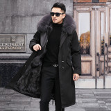 Haining Pai Overcomes Men's Fox Fur Grass Inner Liner Fur One Piece Men's Coat Long Detachable