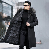 Fox Fur Inner Tank Detachable Pai Overcomes Men's Winter New Fur Coat Nick Suit Mid length Coat