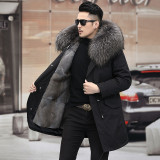 Winter new parka men's mink fur inner liner detachable mink fur coat men's fur coat