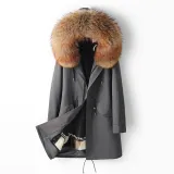 Mink Fur Inner Gall Pie Overcomes Women's Detachable Fur Coat Mid length Coat New Youth Style