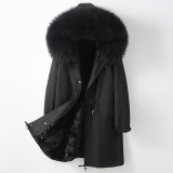 Haining Pai Overcomes Women's New Autumn and Winter Fur Coat Long Mink Fur Inner Liner Detachable Fur Integrated
