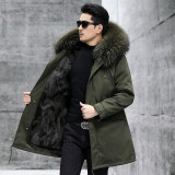 Pai Overcoming Men's Winter Fox Fur Inner Tank Men's Fur Coat Medium Long Detachable Fur Integrated Men's