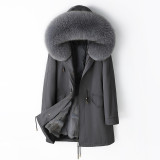 Haining Fur Coat Women's Winter New Style Style Style Overcoming Female Fox Fur Inner Liner Detachable Youth Coat