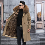 Haining Pai Overcomes Men's Fox Fur Grass Inner Liner Fur One Piece Men's Coat Long Detachable