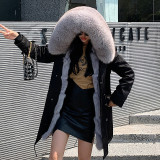 Haining Pai Overcomes Women's Winter New Fox Fur Grass Inner Tank Parker Coat Detachable Mid length Coat