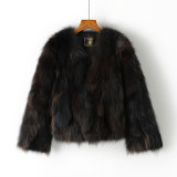 Finland imported Kanmao Fox Fur Grass Coat Women's Winter Short Fur Fashion Slim Young Style