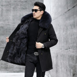 Pai Overcoming Men's Winter Fox Fur Inner Tank Men's Fur Coat Medium Long Detachable Fur Integrated Men's