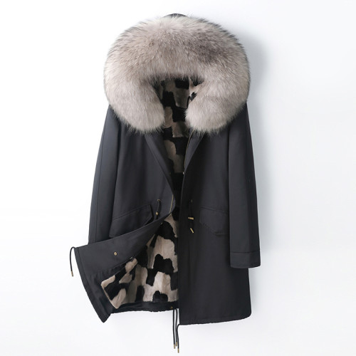 Haining Autumn and Winter New Style Overcomes Female Mink Fur Inner Liner Detachable Mink Coat Fur Coat Medium Length