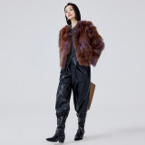 Haining Fur New Winter Fur Coat Fur One Piece Female Fox Fur Canmao Small and Young Style