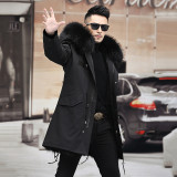 Winter New Fur Coat Men's Fur One Piece Fox Fur Inner Tank Detachable Parka Men's Coat