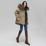 Winter New Popular Fox Fur Grass Pie Overcoming Coat Female Otter Rabbit Fur Inner Bladder Fur One Piece Coat