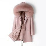 Haining Fur Coat Women's Winter New Style Style Style Overcoming Female Fox Fur Inner Liner Detachable Youth Coat