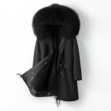 Parker winter men's mink fur inner jacket Nick coat Haining fur one piece for women