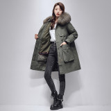 Haining Pai Overcomes Women's Winter New Youth Rex Rabbit Hair Inner Liner Detachable Fur Coat Hooded