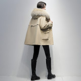 Pai Overcomes Women's Winter New Rex Rabbit Hair Inner Liner Detachable Casual Youth Fur Coat Large Fur Collar