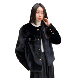 Haining Winter Black Velvet Mink Fur Coat Winter Haining New Youth Mink Fur Coat Women