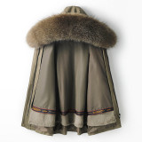 Fox Hair Pie Overcomes Women's Fur Coat Mid length Autumn/Winter New Rex Rabbit Hair Inner Tank Removable