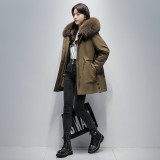 Haining Fur Coat Women's Winter New Style Style Style Overcome Women's Detachable Rex Rabbit Fur Inner Gall Fox Fur Collar