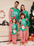 Amazon Independence Station New Christmas Parent Child Pajamas Home Furnishings Cartoon Plaid Print Long Sleeve Holiday Set