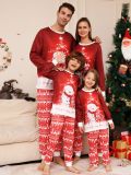 Amazon Independence Station New Christmas Parent Child Pajamas Home Furnishings Cartoon Plaid Print Long Sleeve Holiday Set