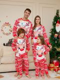 Amazon Independence Station New Christmas Parent Child Pajamas Home Furnishings Cartoon Plaid Print Long Sleeve Holiday Set