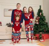 Amazon Independence Station New Christmas Parent Child Pajamas Home Furnishings Cartoon Plaid Print Long Sleeve Holiday Set