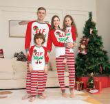 Amazon Independence Station New Christmas Parent Child Pajamas Home Furnishings Cartoon Plaid Print Long Sleeve Holiday Set