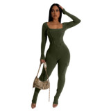 wholesale  sexy solid color tight backless jumpsuit casual women clothing