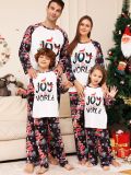 Amazon Independence Station New Christmas Parent Child Pajamas Home Furnishings Cartoon Plaid Print Long Sleeve Holiday Set