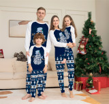 Amazon Independence Station New Christmas Parent Child Pajamas Home Furnishings Cartoon Plaid Print Long Sleeve Holiday Set