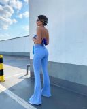 Trendy high-waisted high-slim straight-leg denim trousers leg openings drooping trousers women flare jeans