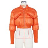 European and American women's clothing, new winter fashion cotton jacket, stand collar short jacket, warm bread jacket
