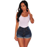Summer New Foreign Trade Personalized High Waist Casual Washable Old Women's Denim Shorts