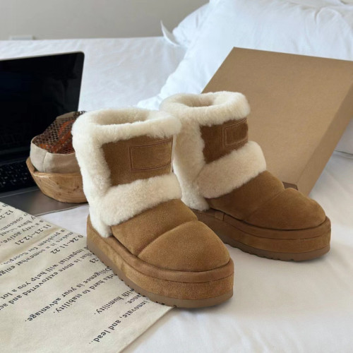 Henan Sangpo Leather and Fur Integrated Loop Sliver Low Tube Snow Boots, Thermal Insulation, Gypsum Legs, and Cotton Shoes Cross border