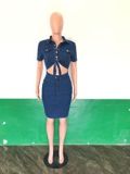 Wholesale boutique S-2XL sexy denim jeans hollow out woman clothes women's dresses