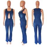 Wholesale of European and American sexy fashion slim fitting jumpsuit jeans